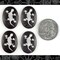 Black and White Lizard Gecko Resin Cameos 18mm x 25mm - Set of Four - CAM64